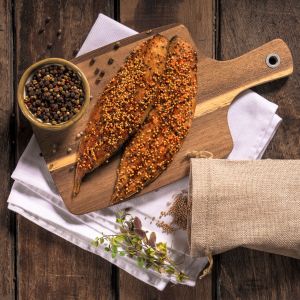 Makrelenfilet, Pfeffer, heissgeräuchert, 350g