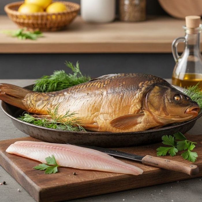 Karpfen Filet, mit Haut, 1kg